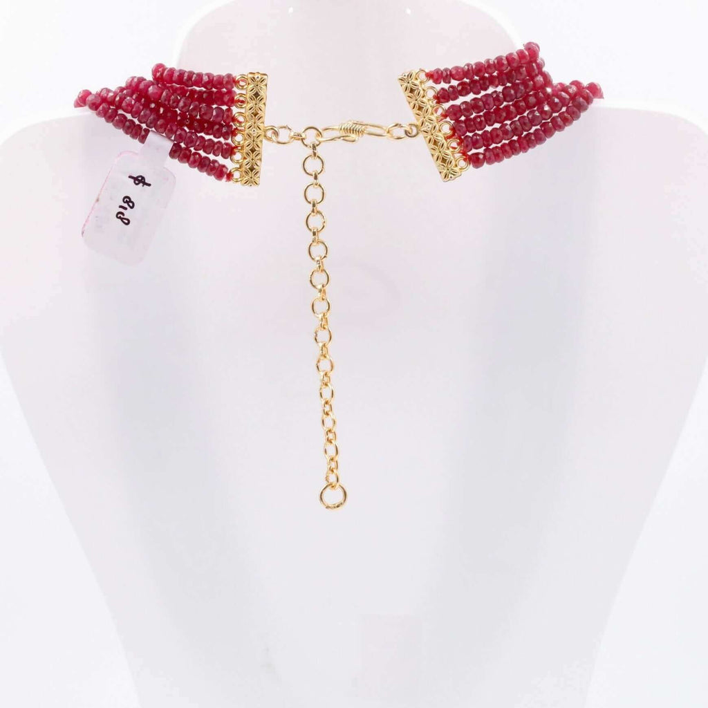 Beaded Ruby Necklace: Genuine Gemstone Styling