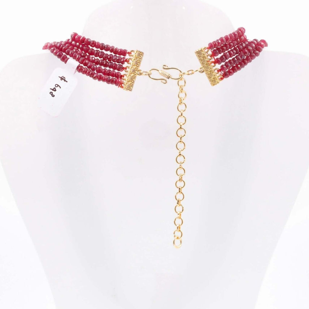 Indian Necklace with Ruby Beads: Authentic Charm