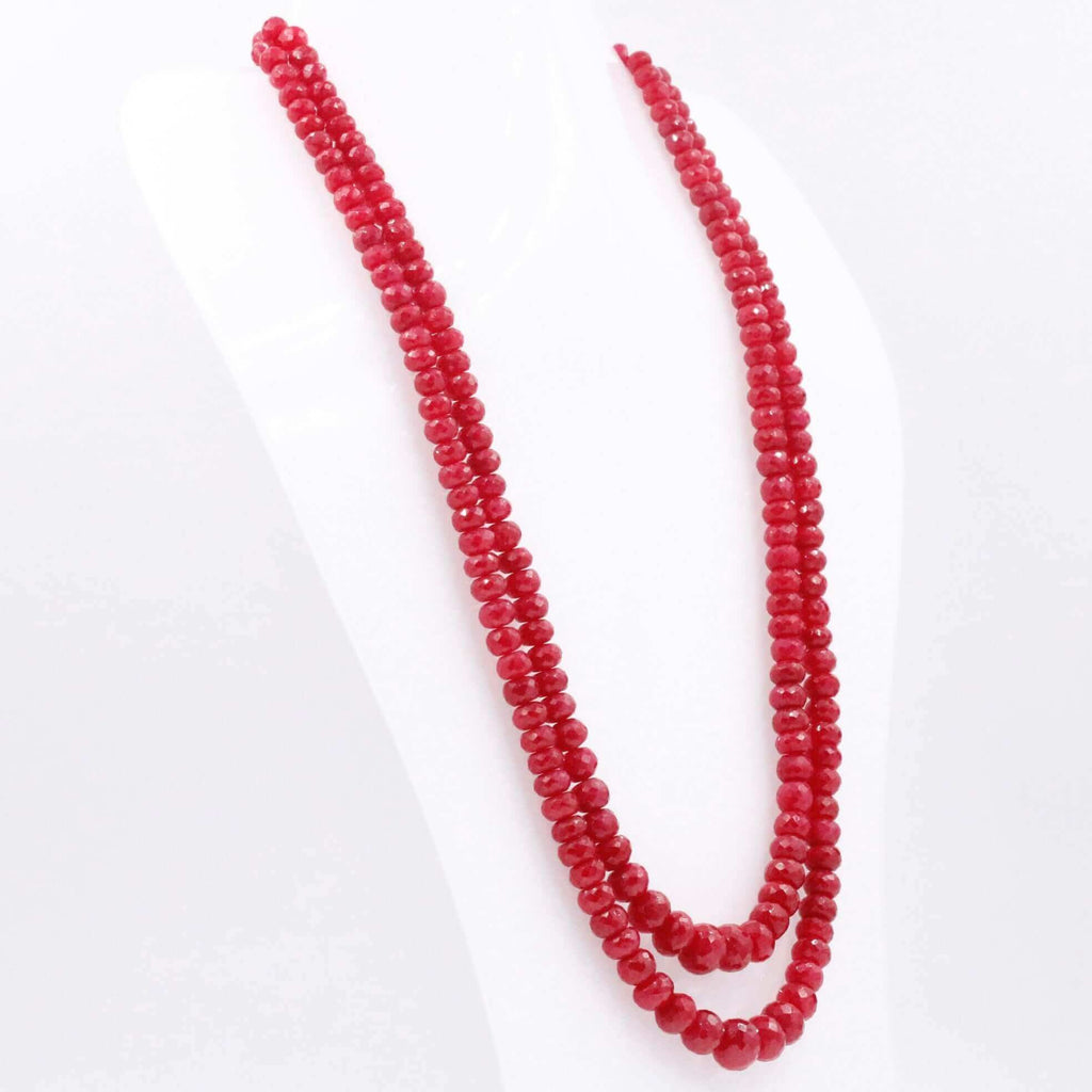 Red Ruby Long & Layered Necklace
