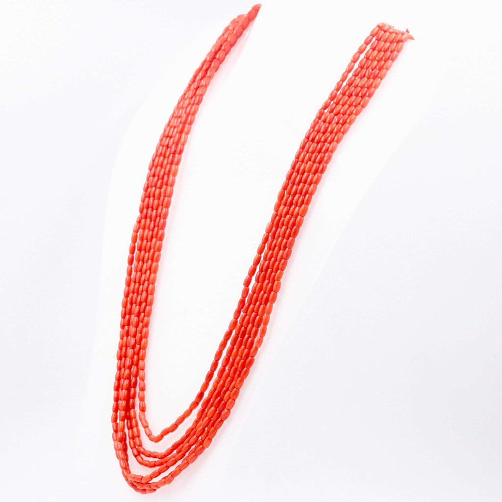 Stylish Orange Coral Necklace with Layered Design