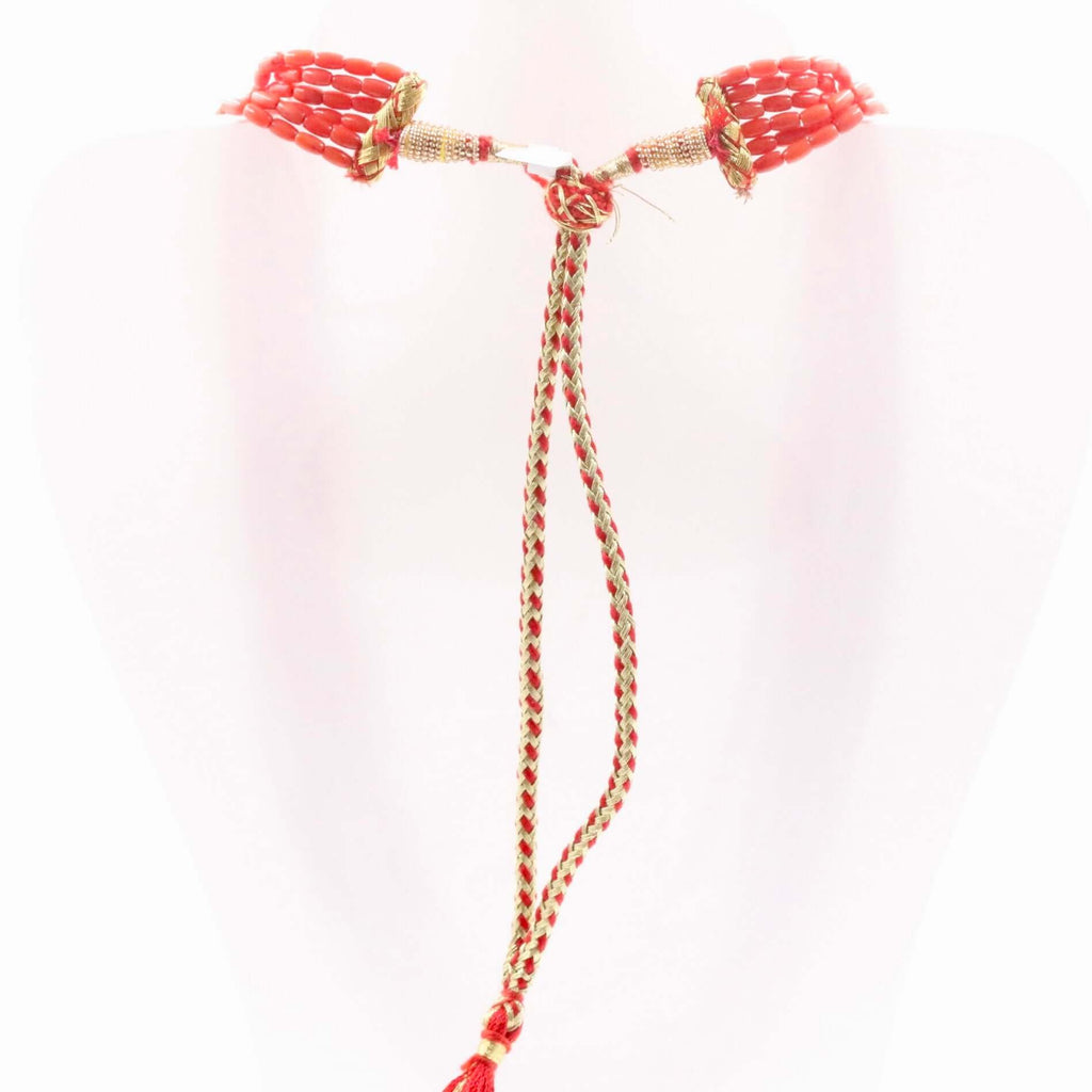 Beautiful Indian Style Coral Necklace with Layered Design