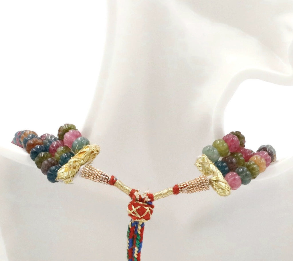 Layered multi-colored jade necklace, perfect for jewelry enthusiasts