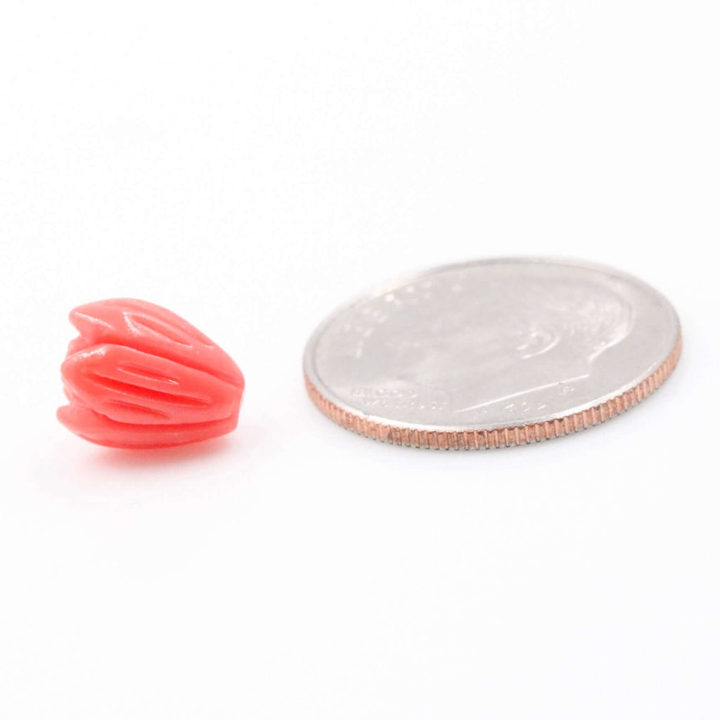 Pink and Orange Composite Coral Tulip Beads for DIY Jewelry Supplies