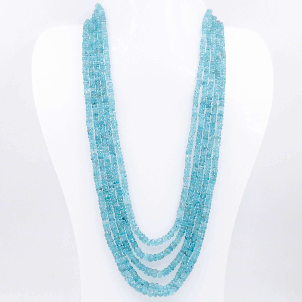 Natural blue Apatite Necklace with Faceted Cut - Indian Sarafa Design