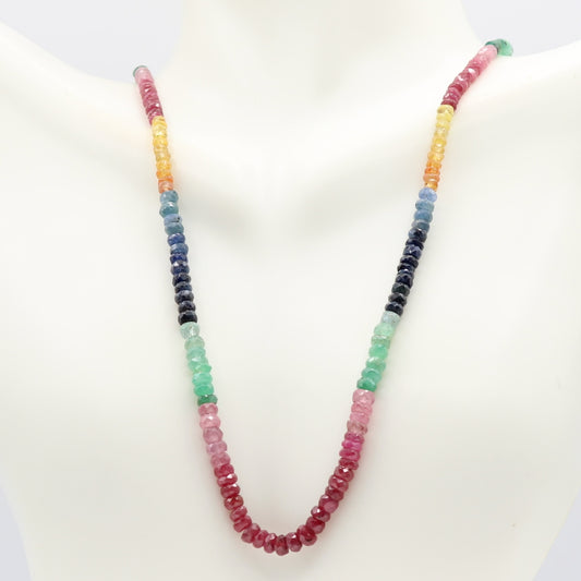 Multi Color Sapphire Beaded Strand