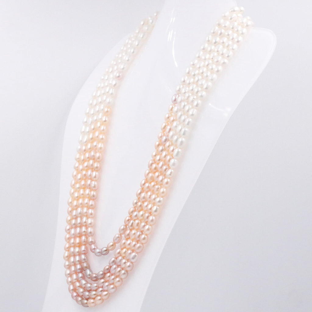 Cultured Pearl Necklace with Shaded Pearls in Elegant Long Layered Design