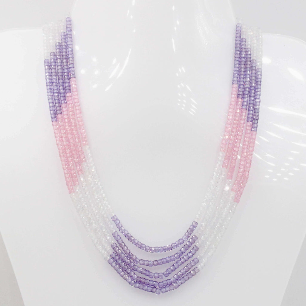 Faceted Cubic Zirconia Necklace - Indian Styled Jewelry