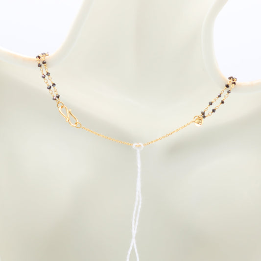Black Diamond 2 Strand Necklace - 22K Gold
