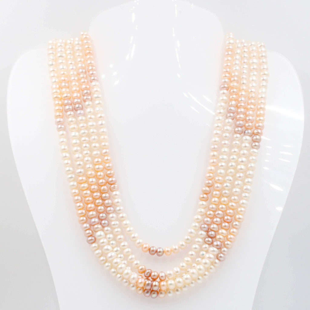  Layered Multistrand Pearl Necklace in Indian Style
