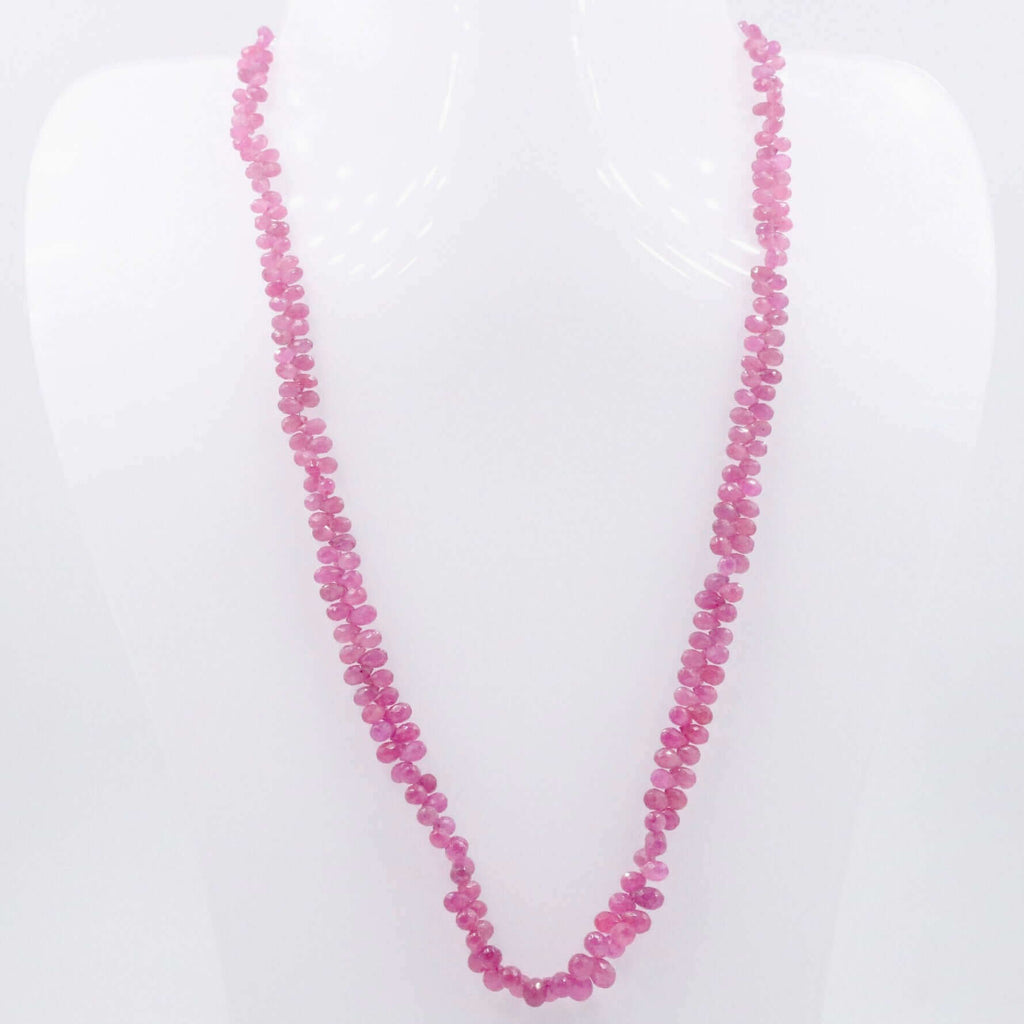 Faceted Pink Sapphire Necklace: Briolette Elegance