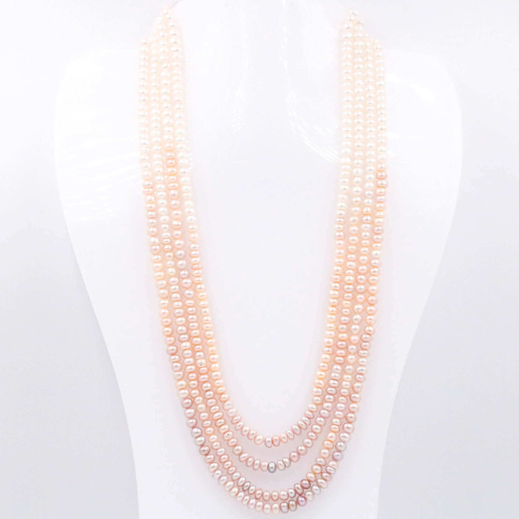Handmade Layered Pearls Necklace with Indian Design