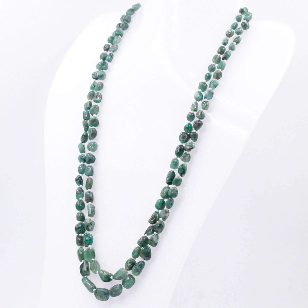Natural Emerald Nugget Jewelry - Necklace for Green Outfit