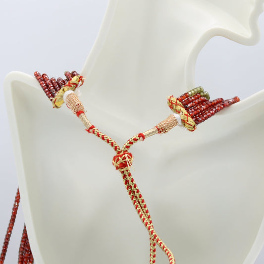 Bi-Color Zircon Beads Necklace - 7 Strand