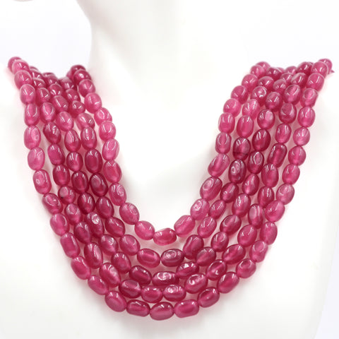 Fuchsia Quartz with Pearl Necklace