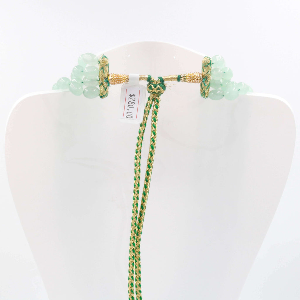 Natural Aventurine Green Quartz Long Necklace