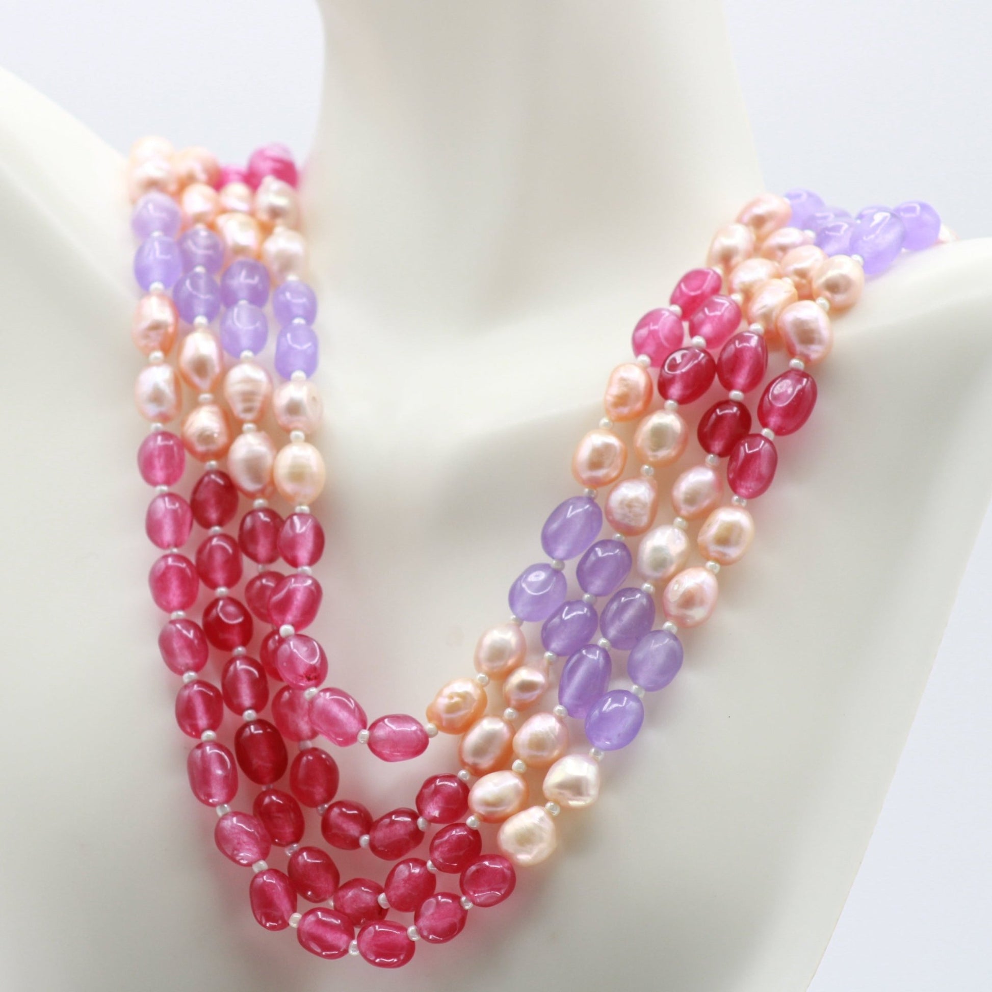Multi Color Jade Necklace - Taj Mahal Gems
