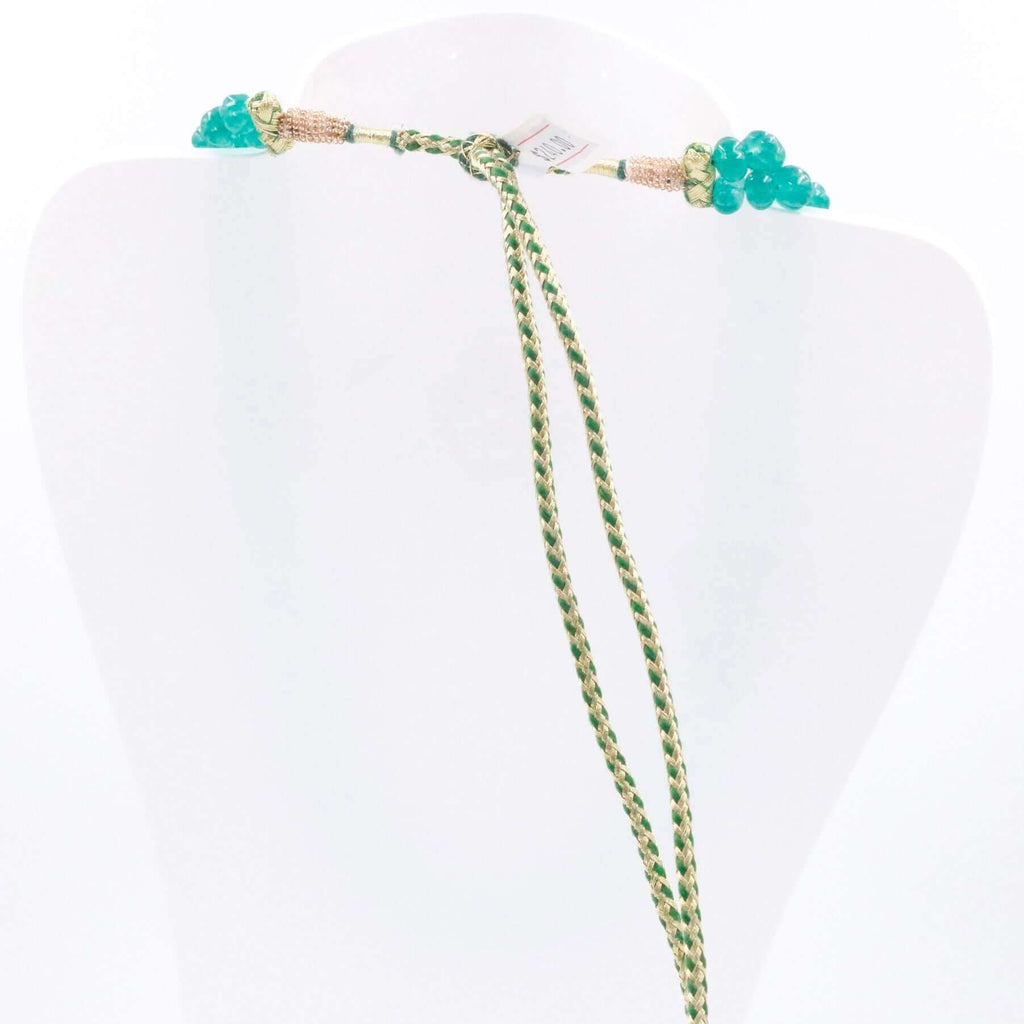 Natural Green Quartz Jewelry with Indian Sarafa Design Necklace