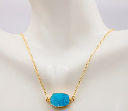 Blue Goldtone Necklace Chain