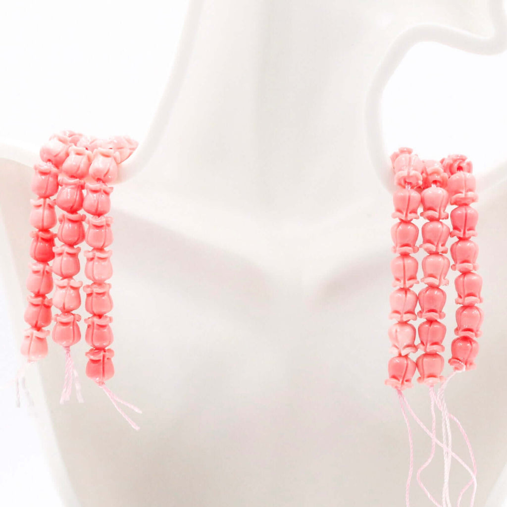 Composite Coral for DIY Jewelry: Pink Tulip Charm