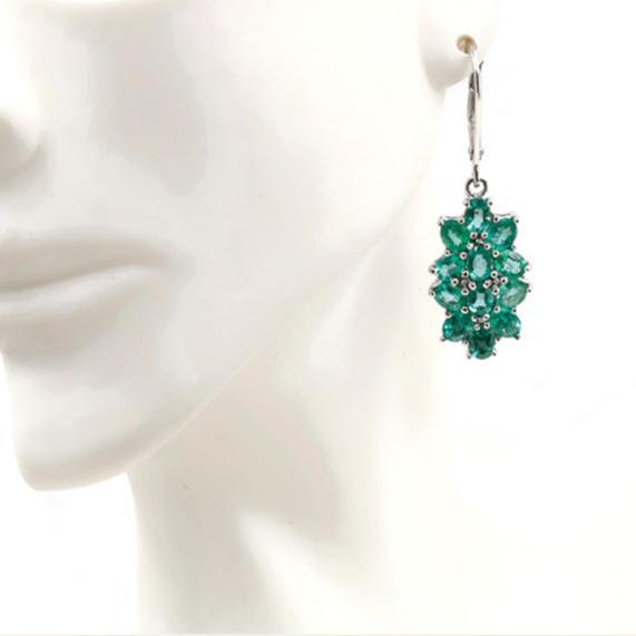 925 Natural Emerald Earrings - Taj Mahal Gems