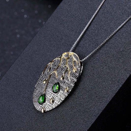 925 Sterling Silver Gemstone Tree Pendant Necklace - Taj Mahal Gems