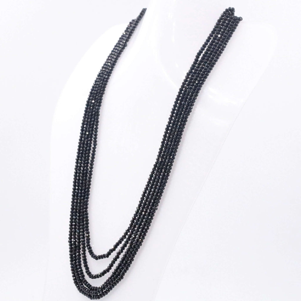 Layered Black Beads Necklace