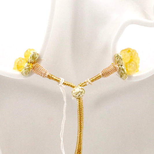 Yellow Quartz Pumpkin Beads Necklace
