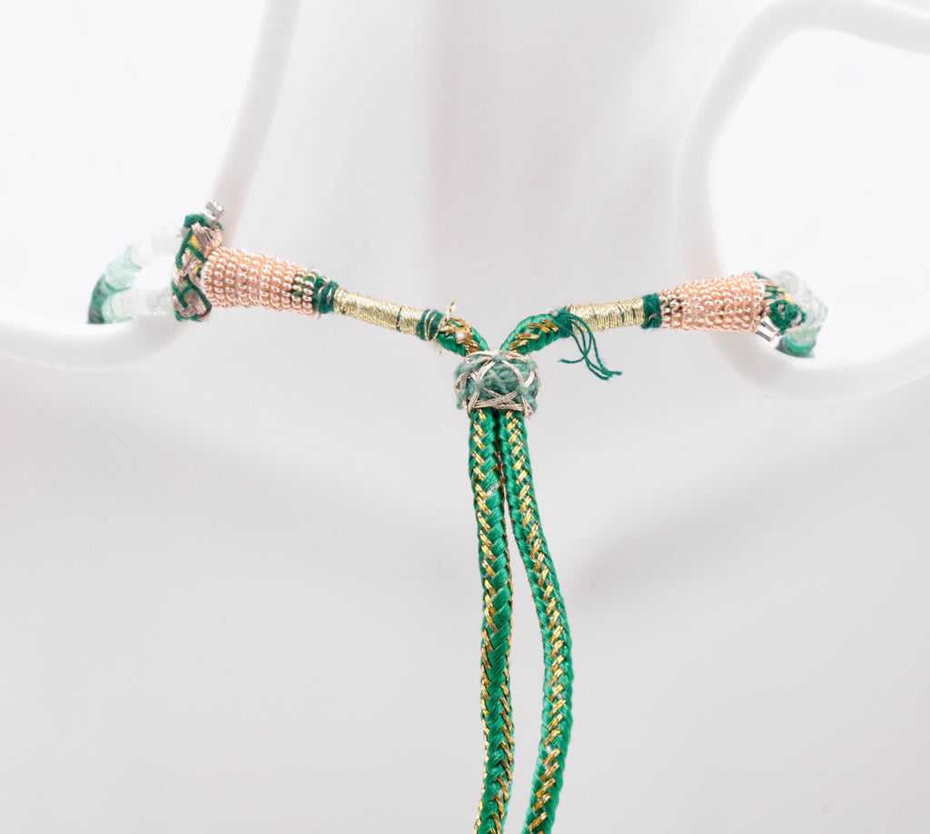 Emerald gemstone beads necklace, 2-3mm, natural green beads
