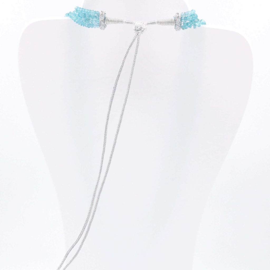 Natural Blue Apatite Necklace with Indian Jewelry Design
