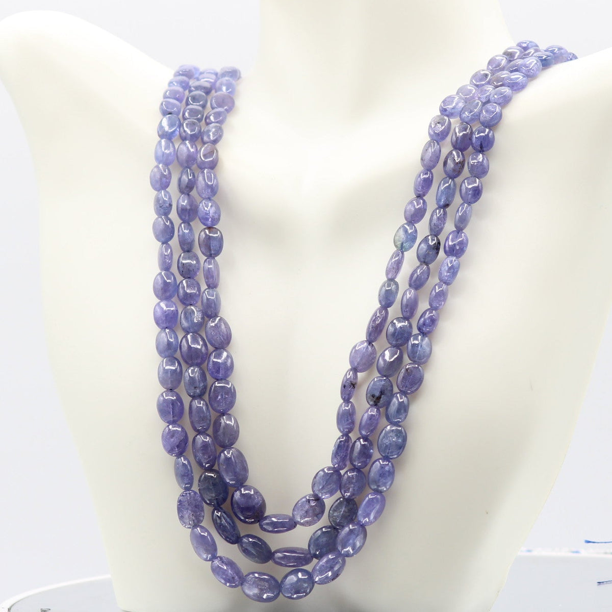 Tanzanite Jewelry Necklace showcasing luxurious natural Tanzanite beads for wellbeing and intuition.