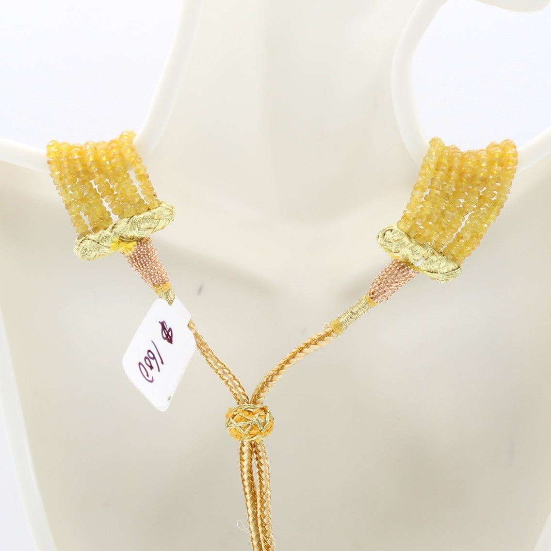 Yellow Sapphire Faceted Necklace featuring elegant yellow gemstones and stylish gold accents.
