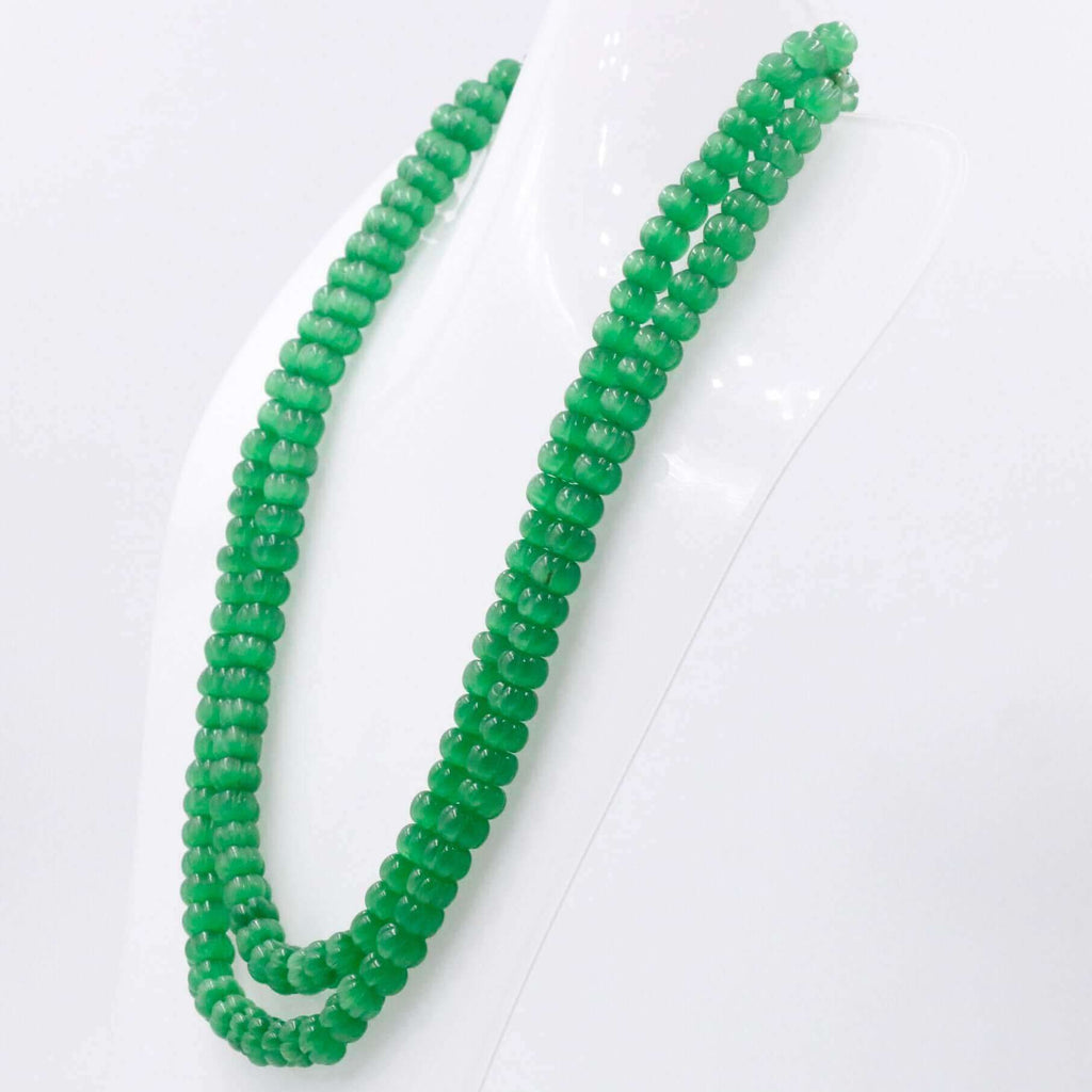 Long & Layered Green Quartz Necklace for Indian Traditional Dress