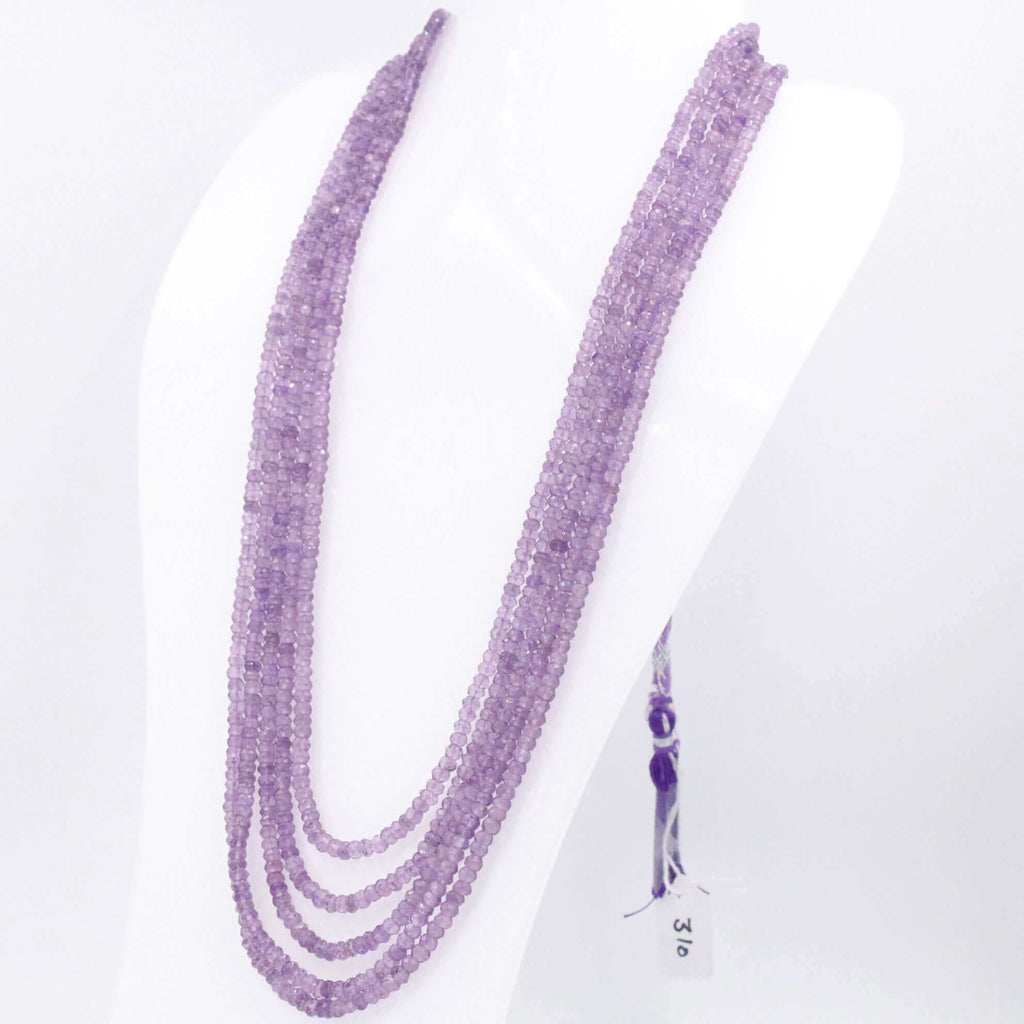 Long Sarafa Indian Necklace with Beaded Amethyst, Quartz, and Gemstones for a Classic Look