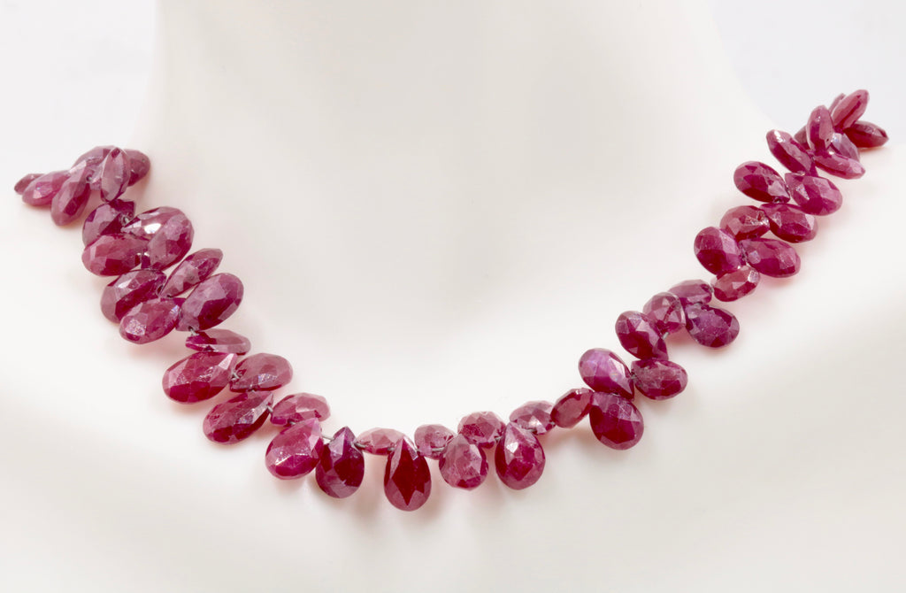 Ruby Briolette Beads necklace