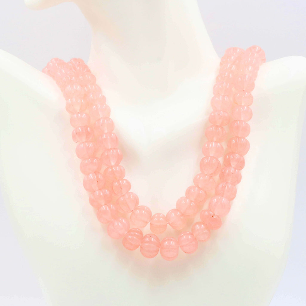 Peach Quartzite Gemstone Necklace: Natural Elegance