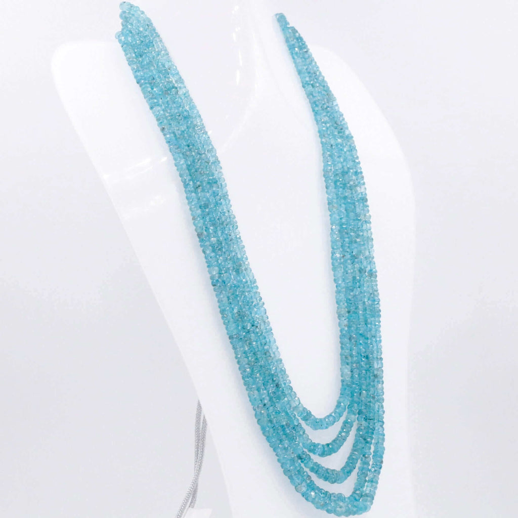 Natural blue Apatite Jewelry - Long & Layered Necklace