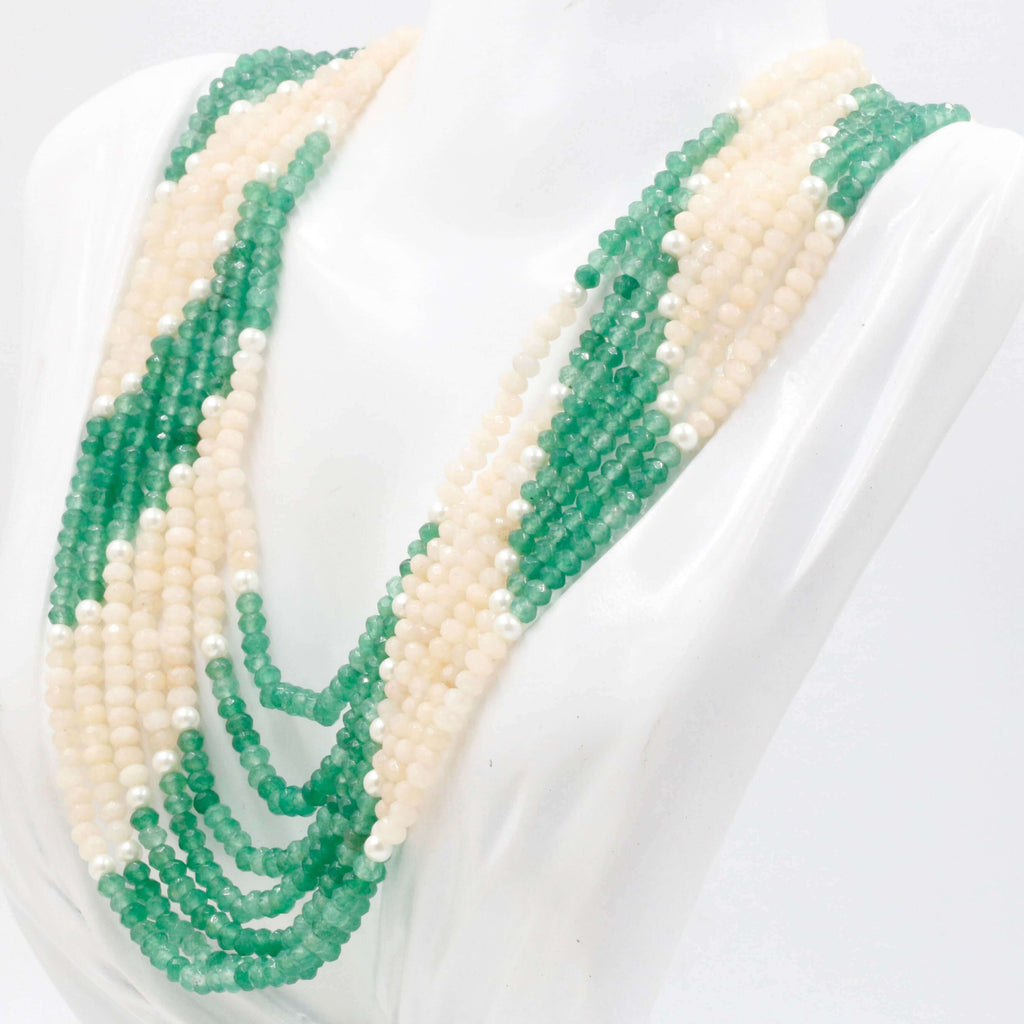 Layered Green and Ivory Quartz Jewelry