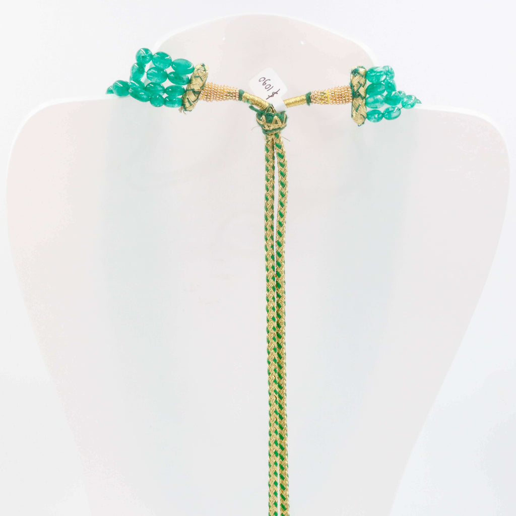 Handmade Emerald Beaded Necklace from India