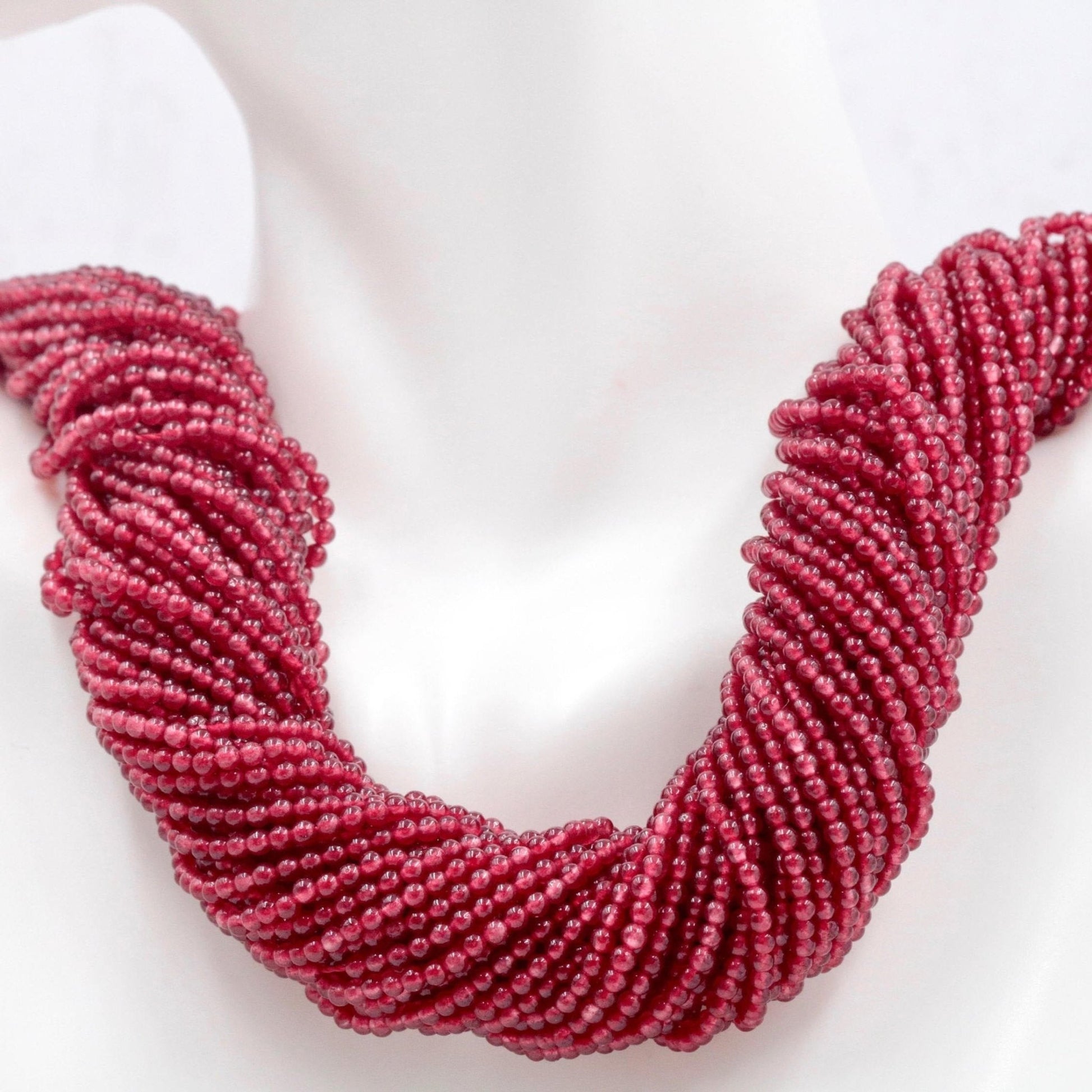 Natural Red Quartz Gemstone Strand - Taj Mahal Gems