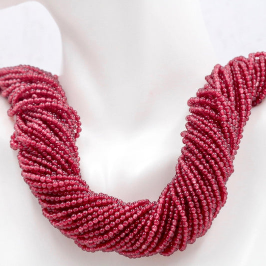 Natural Red Quartz Gemstone Strand - Taj Mahal Gems