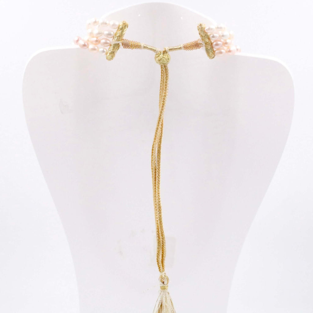 Multi Layered Necklace with Indian Style Shaded Pearls
