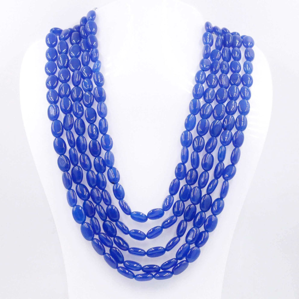 Quartz Gemstone Sarafa Necklace: Stunning Blue Hue