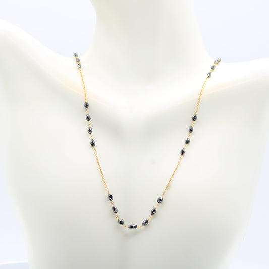 Black Diamond Necklace with 22Ct Gold