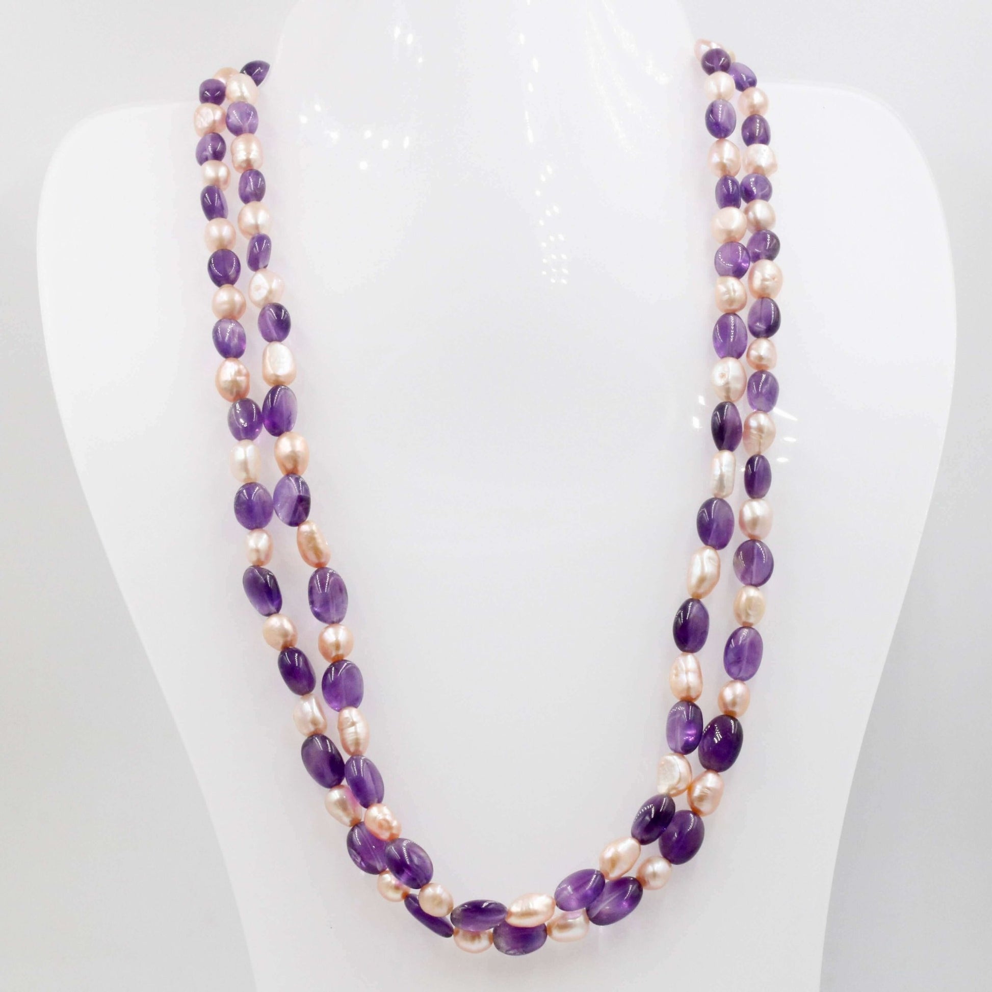 Amethyst Freshwater Pearl Beaded Necklace - Taj Mahal Gems