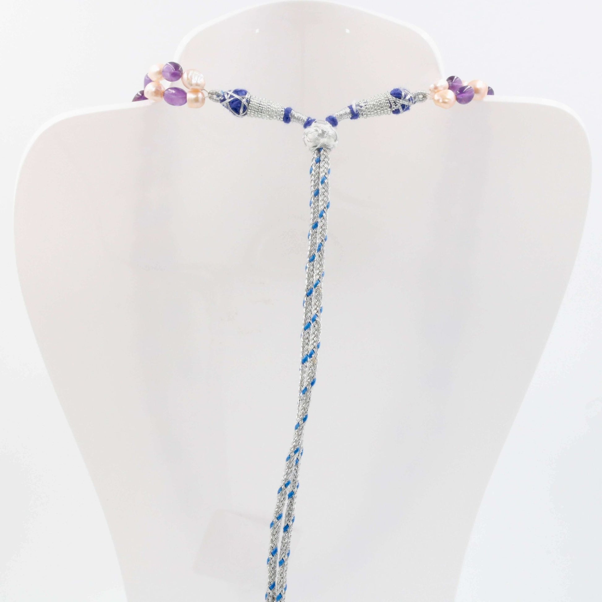 Amethyst Freshwater Pearl Beaded Necklace - Taj Mahal Gems