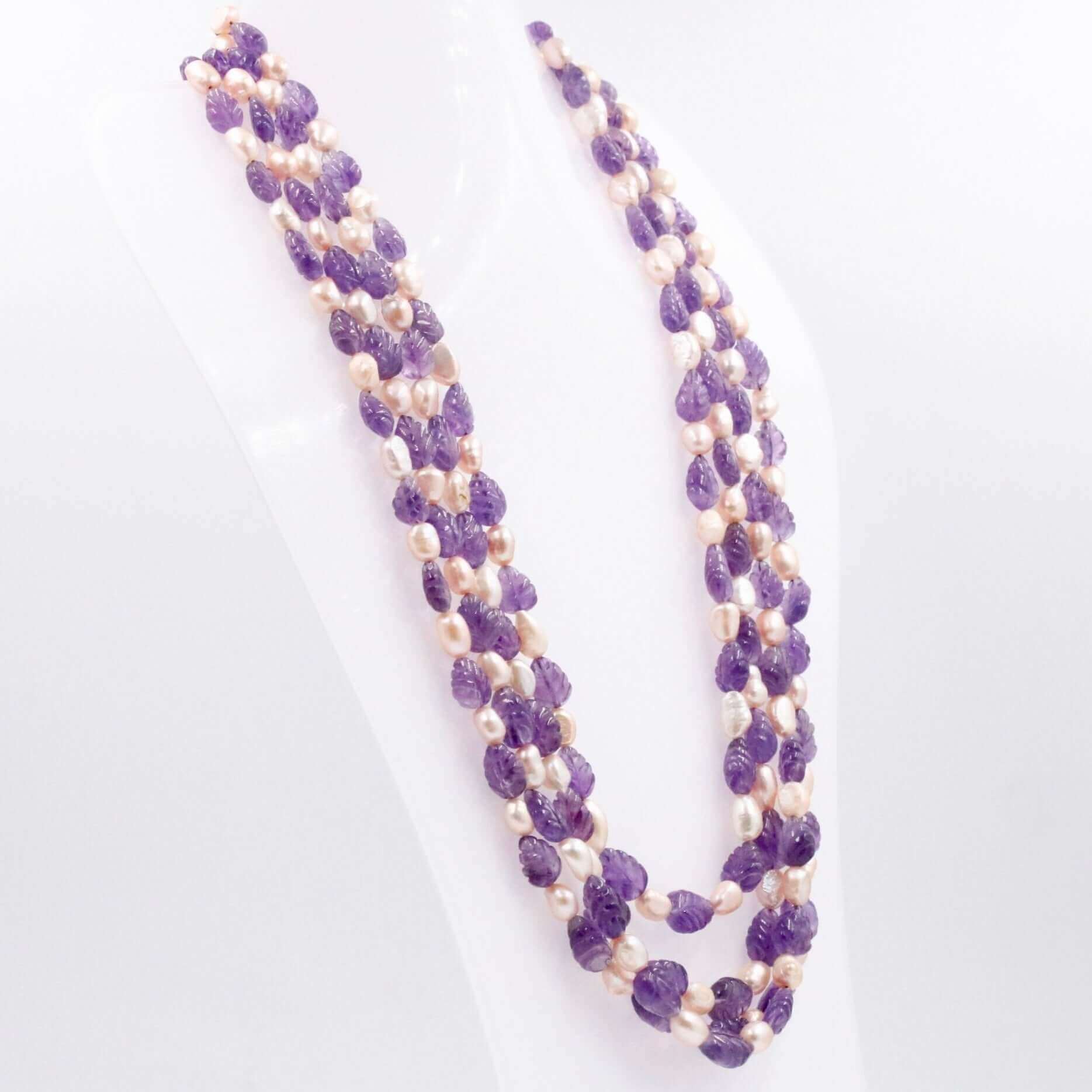 Amethyst with Pearl Necklace - Taj Mahal Gems