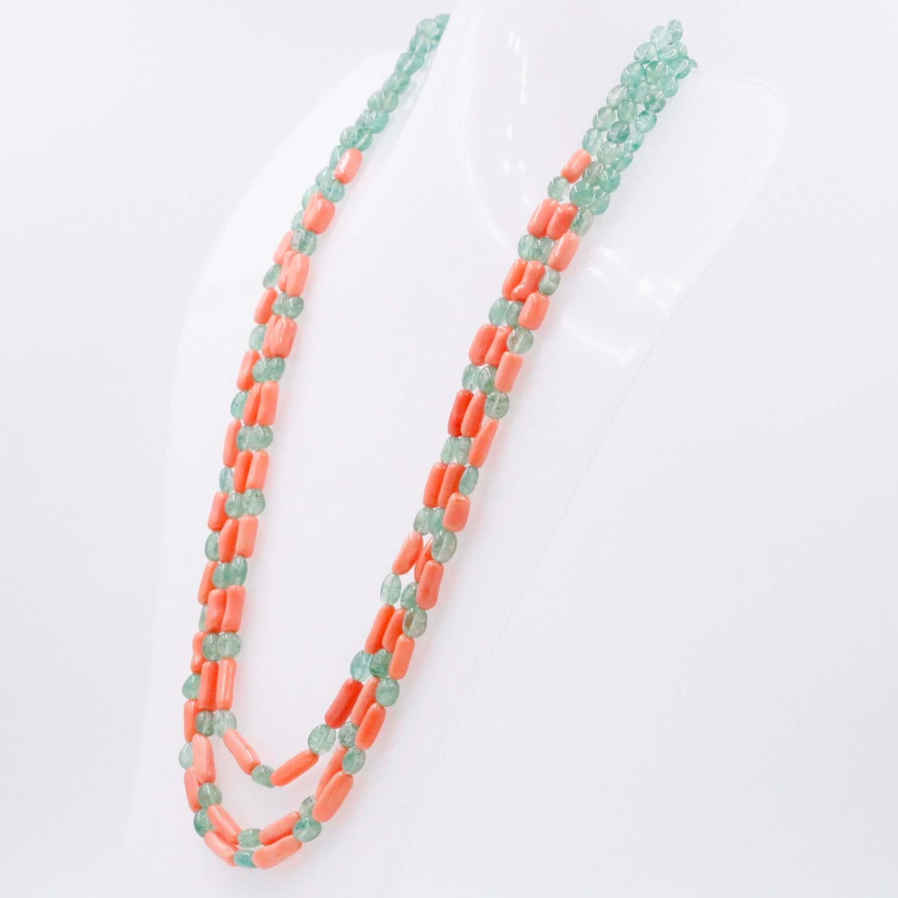 Aventurine and Coral Necklace - Taj Mahal Gems
