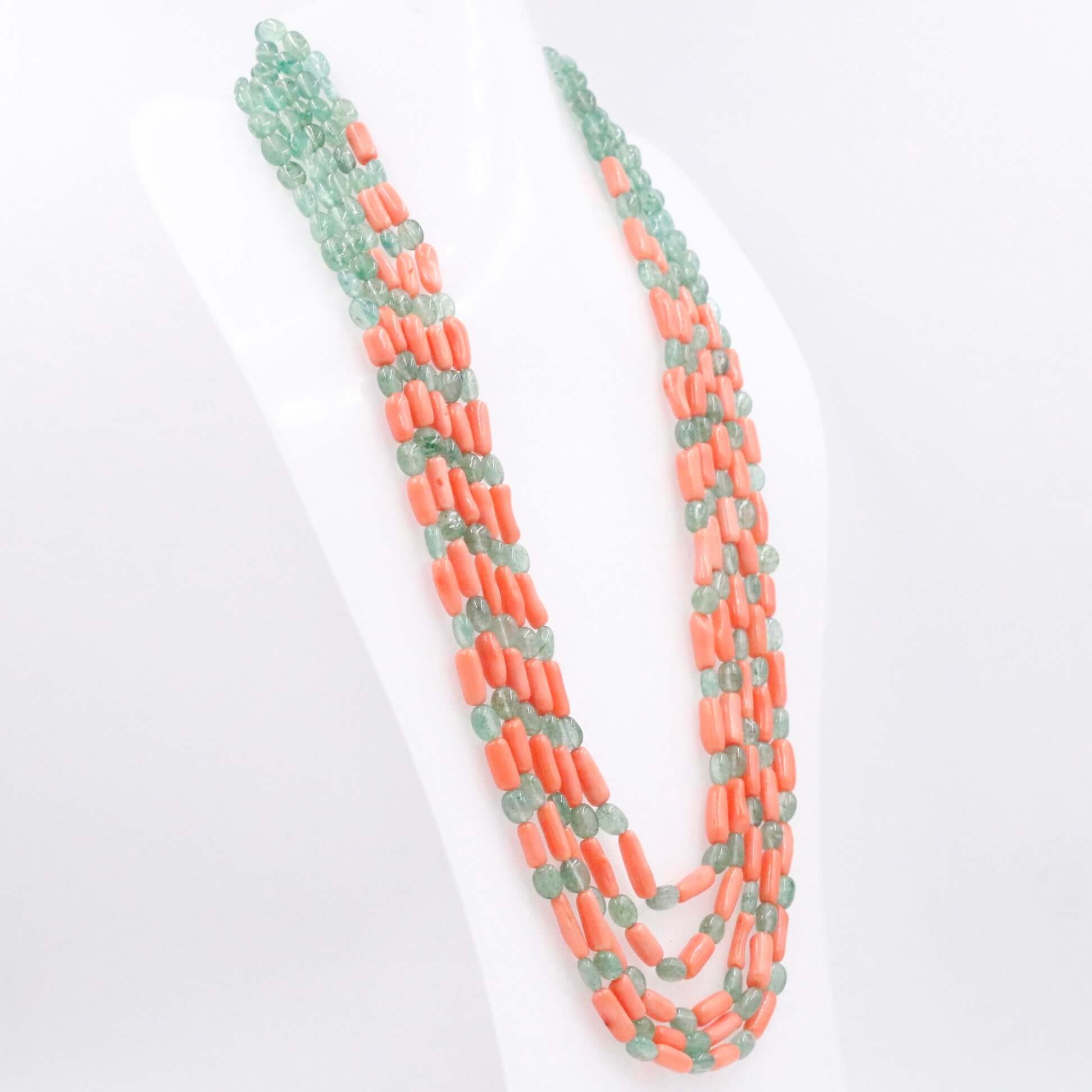 Aventurine and Coral Necklace - Taj Mahal Gems