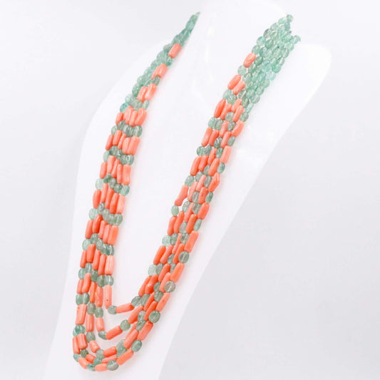 Aventurine and Coral Necklace - Taj Mahal Gems