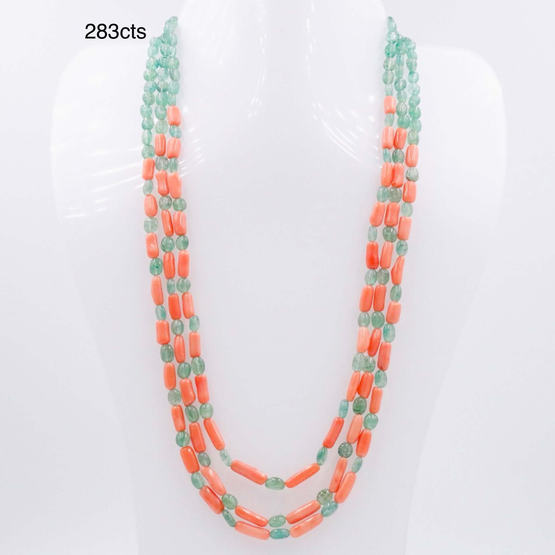 Aventurine and Coral Necklace - Taj Mahal Gems